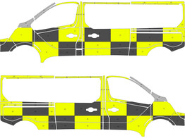 Striping Renault Trafic 2022 L2H1 Traffic Officer KIT  links   rechts  2 schuifdeuren