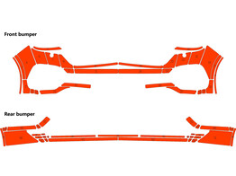 Arisco Bumpers VW Transporter T6.1 2019 2021 Oranje met kofferklep  FPS   RPS    buttonblast