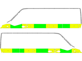 Striping Renault Master L3H2 Half Battenburg Groen/Geel/Wit  links   rechts  1 schuifdeur