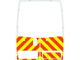 Striping Renault Trafic/Opel Vivaro 2010-2015 H1 - Half Chevrons Avery Prismatic Orange / Gelb / Wei