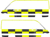 Striping Mercedes Sprinter 2019 RWD L3H2 Traffic Officer KIT Avery Prismatic Yellow / Oralite Black