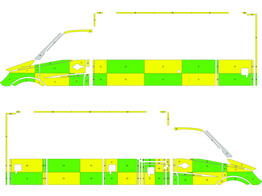 Striping Mercedes Sprinter -2017 Box Body Battenburg Green/Yellow/White KIT  left   right  112 Lochristi