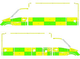 Striping Mercedes Sprinter -2017 Box Body Battenburg Green/Yellow/White KIT  left   right  112 Lochr