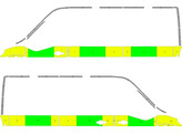 Striping Renault Master -2019 L2H2 Half Battenburg Green/Yellow/White  links   rechts  1 schuifdeur