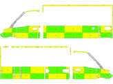 Striping Mercedes Sprinter Box Body Strobel Battenburg Green/Yellow/White KIT  left   right  Nage