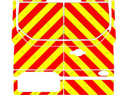 Striping Ford Transit Custom 2016 H1 - Chevrons T11500 Rouge/Jaune 10 cm - portes