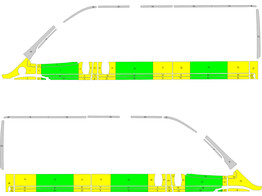 Striping Citroen Jumper L2H2 Half Battenburg Groen/Geel/Wit  links   rechts  2 schuifdeuren