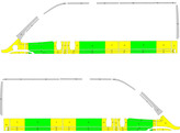 Striping Citroen Jumper L2H2 Half Battenburg Groen/Geel/Wit  links   rechts  2 schuifdeuren