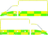 Striping Mercedes Sprinter -2017 Box Body Battenburg Green/Yellow/White KIT  left   right  112 Lochr