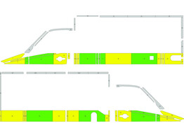 Striping Mercedes Sprinter Box Body half Battenburg Green/Yellow/White  left   right  RKV Diest