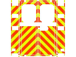 Striping Mercedes Sprinter Kast Chevrons Oranje/Geel Klasse 3 10cm RK Diest