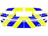 Striping BMW 330I - Chevrons T11500 Blue/Yellow 15 cm