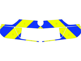 Striping VW Tiguan Allspace 2020 Half Chevrons  jaune/bleu 15cm  police locale