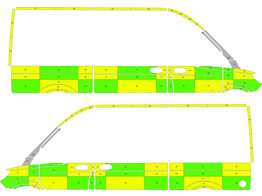 Striping Mercedes Sprinter 2019 L2H2 - Battenburg Avery Prismatic T11500 Green/Yellow/White KIT  lef