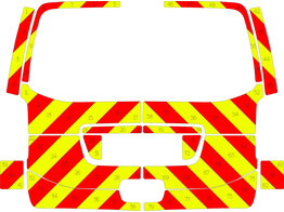 Striping Peugeot Traveller tailgate glazed Chevrons 10cm red/tellow