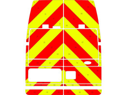 Striping Ford Transit oud model H3 - Chevrons Rood/geel 20 cm