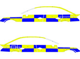 Striping Audi A4 Half Battenburg 2 lines T11500 Blue/Yellow/White