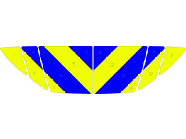 Striping Audi A4 Berline half chevrons capot T11500 yellow/blue 15cm