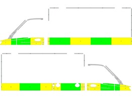 Striping MB Sprinter -2019 kast Dulmer half battenburg geel/groen/wit ISPPC