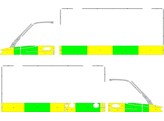 Striping MB Sprinter -2019 kast Dulmer half Battenburg Green/Yellow/White  left   right  ISPPC