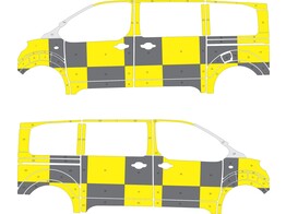 Striping Citroen Jumpy/Peugeot Expert L1 Traffic Officer Battenburg geel/zwart/wit 2 schuifdeuren