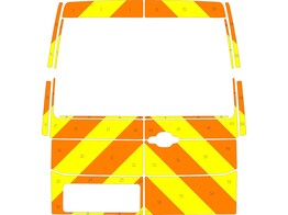 Striping Volkswagen Crafter 2017 H3 - Chevrons Avery Prismatic Orange/Yellow 20 cm 2 rear doors 180 