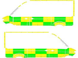 Striping Volkswagen Crafter 2017 L3H3 - Battenburg T11500 Green/Yellow/White  left   right  2 slidin