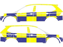 Striping VW Tiguan Allspace 2018 - Battenburg Blue/Yellow/White KIT  left   right 