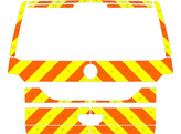 Striping VW T6 H1 chevrons yellow/orange 10cm tailgate glazed