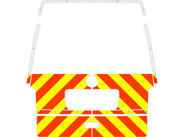 Striping VW T5 H2 - Half Chevrons T11500 orange/yellow/white 10 cm - tailgate glazed