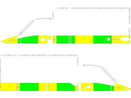 Striping Mercedes Sprinter Caisse half Battenburg Vert/Jaune/Blanc  gauche   droite  ADP