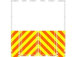 Striping Mercedes Sprinter Kast Half Chevrons Oranje/Geel Klasse 3 10cm ADP