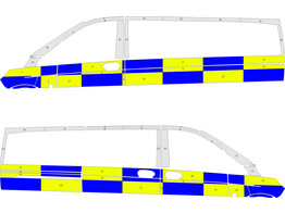 Striping Mercedes Vito 2016- L2H1 Battenburg Niv2  7 blocks 