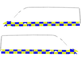 Striping Volkswagen Crafter L3H3 Battenburg NIV2 1 schuifdeur rechts   flitsers PZ Vlas