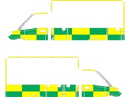 Striping Mercedes Sprinter Kastopbouw Battenburg Groen/Geel/Wit  links   rechts  Zone Oost