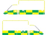 Striping Mercedes Sprinter Kastopbouw Battenburg Groen/Geel/Wit  links   rechts  Zone Oost