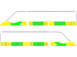 Striping Opel half Battenburg Groen/Geel/Wit  links   rechts  RKV RAND rolluiken