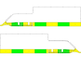 Striping Citroen Jumper/Peugeot Boxer 2006- dubbele cabine Box Body half Battenburg Green/Yellow/Whi