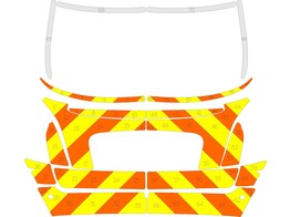 Striping Ssangyong Korando 2012 2019 - Half Chevrons Orange/Yellow/White 10 cm