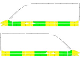 Striping Volkswagen Crafter 2017 L3H3 - Half Battenburg T11500 Grun/Gelb/Wei   links   rechts  2 Sch