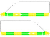 Striping Volkswagen Crafter 2017 L3H3 - Half Battenburg T11500 Green/Yellow/White  left   right  2 s