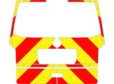 Striping Volkswagen Transporter T5 H1 2003-2015 - Chevrons T11500 Rot/Gelb 20 cm