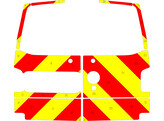 Striping Volkswagen Transporter T6 2016-2021 H1 - Chevrons T11500 Red/Yellow 20 cm - with wipers   c