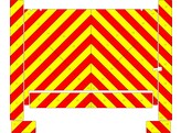 Striping Dhollandia Tail lift Pompwagen Vl.-Brab. West Chevrons rood/geel 10cm