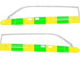 Striping Mercedes Vito XL - Half Battenburg T11500 Grun/Gelb/Wei  KIT  links   rechts  2 Schiebeture