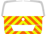 Striping Mercedes Vito - Half Chevrons  sous vitres  T11500 Orange/Jaune/Blanc 10 cm