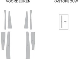 Renault Master kastopbouw Stroken op maat binnenkant deuren WIT