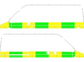 Striping VW Transporter T5 L2H2 - Half Battenburg T11500 Groen/Geel/Wit KIT 1 schuifdeur WV2ZZZ7HZEH108821