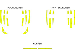 Striping BMW 330i xDrive Touring stroken op maat binnenkant deuren geel