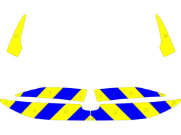 Chevronpatroon Koffer Cupra Born Politie klasse 3 geel/blauw 10 cm